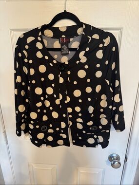 R&K Polka Dot Black & Cream Top